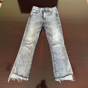 MotherGray Jeans with Frayed Hem
